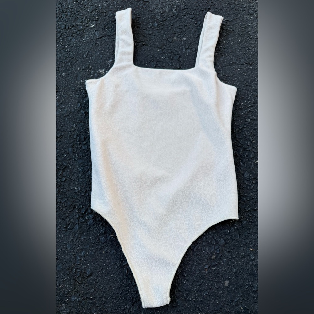 Show Me Your Mumu Women's Cream Light Beige Bodysuit Bodycon Girly Casual Size M